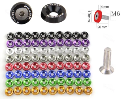 40pcs M6 Screw Bolt Nut Fender Bumper Washer Engine Battery Guard Dress Kit - Image 1 of 4