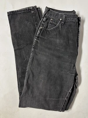 Vintage 80s 90s Wrangler High Rise Button Fly Black Denim Jeans 30W 33.5L - Image 1 of 4