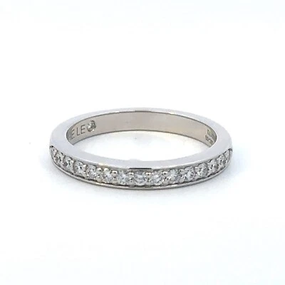 LEO 14K White Gold 15 Diamond Anniversary Band Size 7 - Y009 - Image 1 of 4