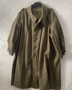 RARE WW2 French Army Motorcycle Trenchcoat Coat Jacket Vintage / Antique 1940s - Picture 1 of 11