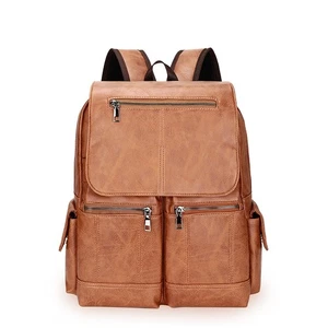 Laptop Großer Leder Rucksack für Frauen Herren Leder Business Reise Arbeit Coll... - Bild 1 von 5