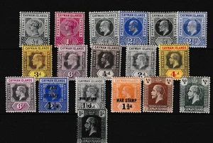 Cayman Islands QV/KEVII/KGV Mint Collection (18) To 1/- MLH BP14623 - Picture 1 of 1