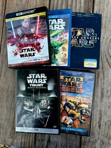Star Wars Episodes VIII the Last Jedi 4K Ultra HD + Blu-ray + DVD Ultimate Lot - Picture 1 of 18