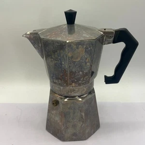 Vintage Bialetti Moka Express Herdplatte Espressokocher Italienische Mokkakanne Aluminium - Bild 1 von 7