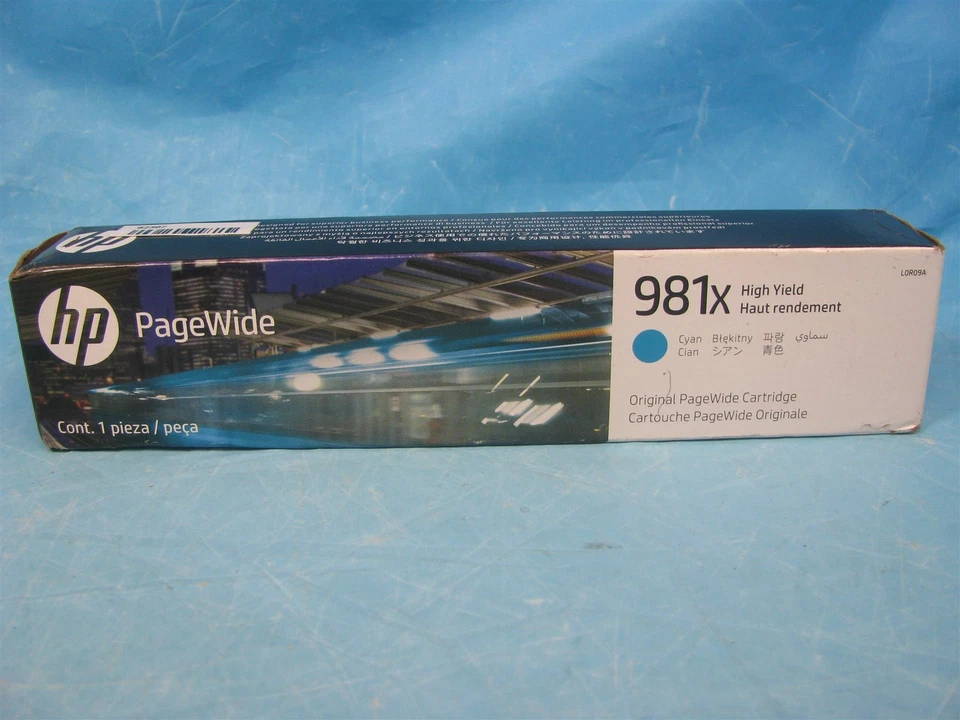 Cartucho de tinta original HP 981X ALTO RENDIMIENTO CIAN PageWide (L0R09A) EXP NOV 2027 Foto 1 de 1