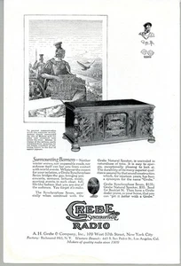 Crebe Synchrophase Radio 1928 Original Vintage Magazine Advert Verso Elgin Watch - Picture 1 of 6