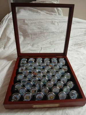Complete Collection of 56 Colorized State Quarters 99 - 08 Proof Set With Case - Image 1 of 4