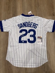 RYNE SANDBERG HOF 05 Signed Chicago Cubs White Baseball Jersey JSA COA Autograph - Picture 1 of 4