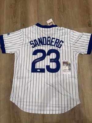 RYNE SANDBERG HOF 05 Signed Chicago Cubs White Baseball Jersey JSA COA Autograph - Image 1 of 4