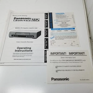 Panasonic Omnivision VHS Player PV-7200 PV-7400 PV-7450 Operating Instructions - Picture 1 of 6