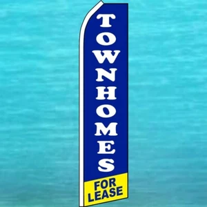 TOWNHOMES FOR LEASE FLUTTER FLAG Tall Real Estate Sign Feather Swooper Banner - Picture 1 of 5