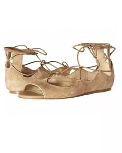Sam Edelman Barbara Damen-Schnürballerinas flach camelbraun Wildleder Größe 6M - Bild 1 von 9