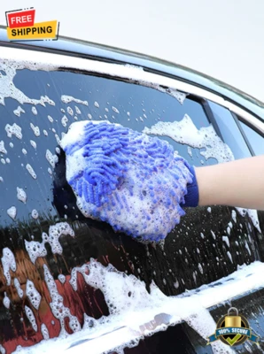 Guante de lavado de autos portátil de 1 pieza - Guante de limpieza suave, reutilizable y sin arañazos Foto 1 de 4