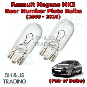 For Renault Megane Rear Number Plate Bulbs Reg Plate Bulb Lights MK3 (08-16) - Picture 1 of 1