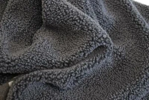 De Lujo Sherpa Bucle Piel Tejido - Gris - Imagen 1 de 1