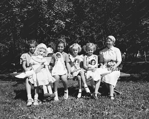 Girls Pose With Dolls Vintage 8x10 Reprint Of Old Photo - Picture 1 of 1