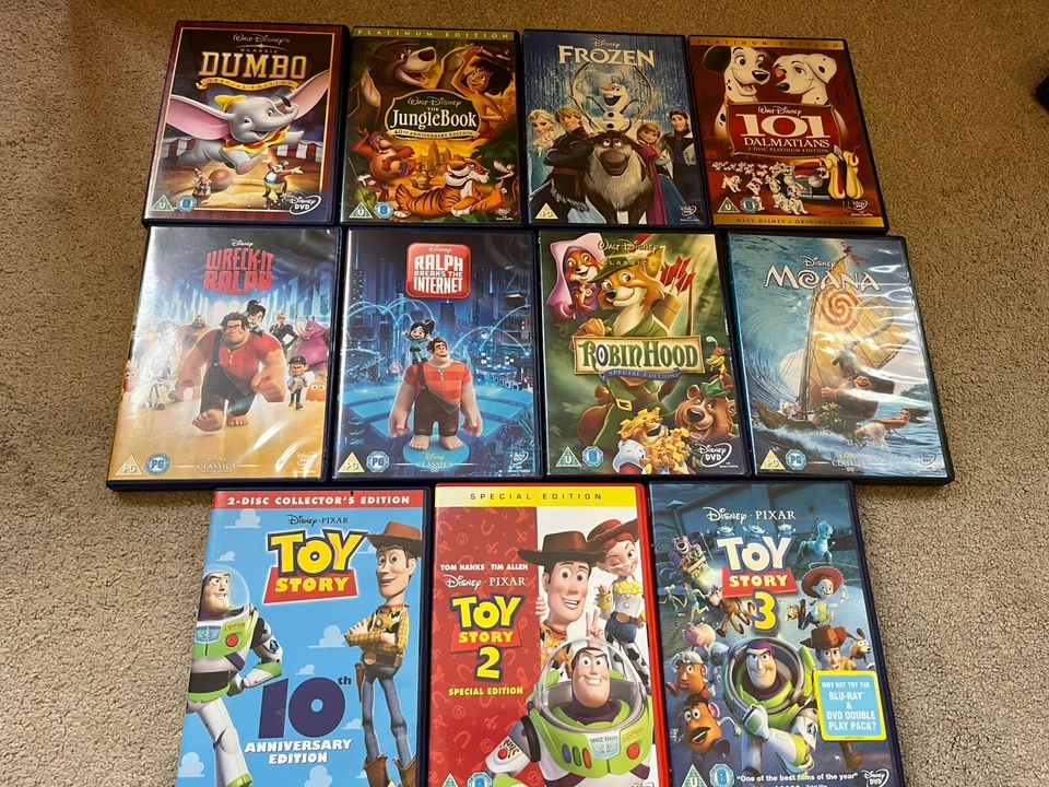 Disney & Pixar Dvd Bundle Wreck It Ralph Toy Story Frozen Etc - Image 1 of 1