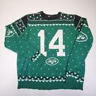 New York Jets Sweater Mens XL Pullover Ugly Christmas 14 Darnold NFLPA Green
