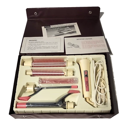 Vintage Sears Deluxe Mini/Maxi Professional Style Combo With Traveling Case Pink - Изображение 1 из 4