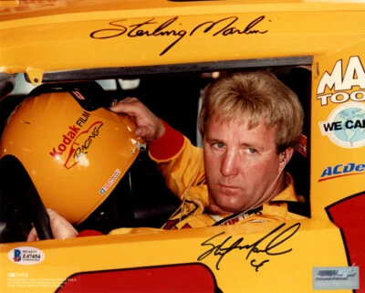 斯特林·马林签名亲笔签名 8 x 10 照片著名纳斯卡车手贝克特基础 — 第 1/2 张图片