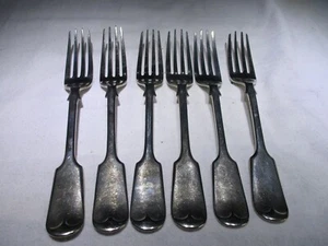 D & A Nevada Silver Fiddle Forks x 6 - Picture 1 of 4