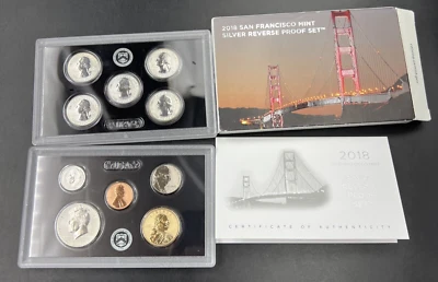 2018 Complete 10 Coin Reverse Proof Silver Set OGP US Mint - Image 1 of 4