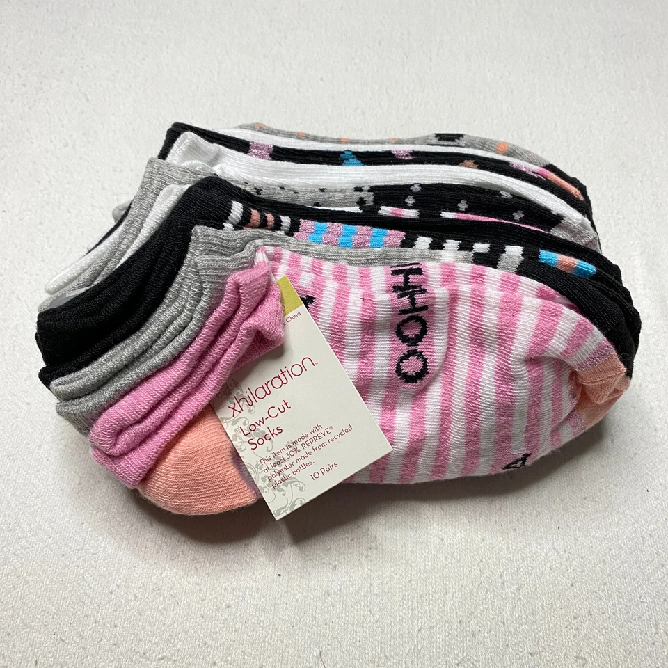 Xhilaration Mujer Calcetines Corte Bajo Talla 4 - 10 Multicolor Rayas 10 Pares NUEVO Foto 1 de 4
