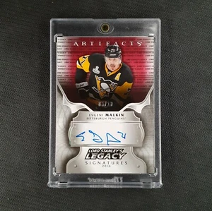 2017-18 UD Artifacts Evgeni Malkin Lord Stanleys Legacy Auto Red /10 SP Penguins - Picture 1 of 2