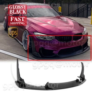For BMW F80 M3 F82 F83 M4 15-20 LPT Style Glossy Black Front Bumper Lip Splitter - Picture 1 of 10