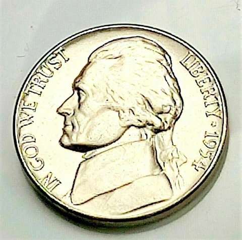 1954 D  BU Jefferson Nickel Pulled From OBW Roll Cover