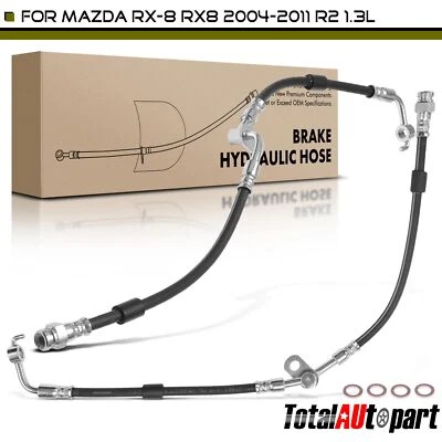 2x Brake Hydraulic Hose for Mazda RX-8 2004-2011 R2 1.3L Front Left & Right Side - Image 1 of 4