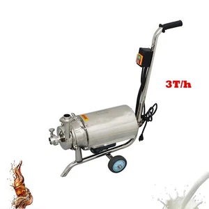 3T/h Kreiselpumpe mit Rädern Lebensmittelqualität Getränke Transferpumpe 1PS 110V Neu - Bild 1 von 19