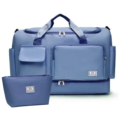 Bolso de Gimnasio Pequeño Mujer Viaje Lona Llevar de Semana con Compartimento para Zapatos Foto 1 de 4