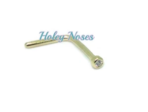 18ct Yellow Gold 0.005ct Diamond Nose Stud ring pin bone - petite body jewellery - Picture 1 of 7