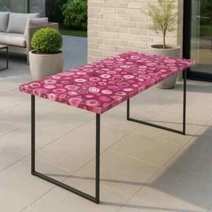 Pink Agate Coffee Table | Handmade Crystal Slab | Gemstone Decor for Living Room - Picture 1 of 8