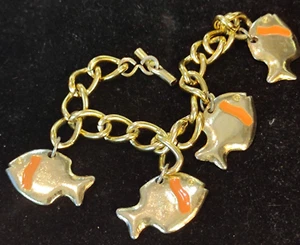Armband Meeresmotiv vergoldet mit Emaille und Fisch Design Sea Theme Bracelet - Bild 1 von 4