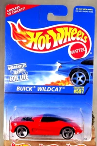 1995 Hot Wheels Blue/White Card #597 BUICK WILDCAT Red Variant w/3 Sp Variation - Picture 1 of 5