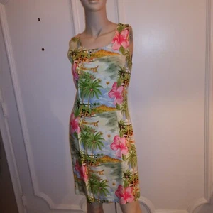TWO PALMS multi color island print sheath dress S - Picture 1 of 2