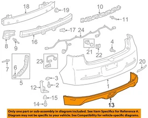 GM OEM 11-15 Volt Rear Bumper Bumper Components-Lower Cover 25975587 - Imagen 1 de 2
