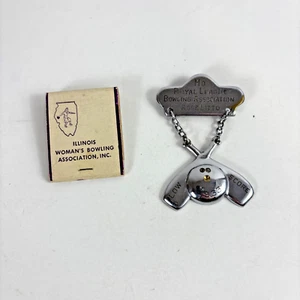 1933 Illinois Missouri Vintage Bowling League Collectibles matchbook and Medal - Picture 1 of 18