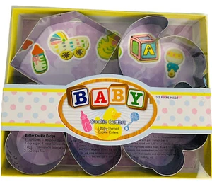 5 Stück Babyparty Motiv Ausstechformen Block Kutsche Rassel Flasche Duckie - Bild 1 von 7