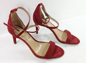 MICHAEL KORS AVA Mid Dress Sandal SUEDE SCARLET Red - Picture 1 of 11