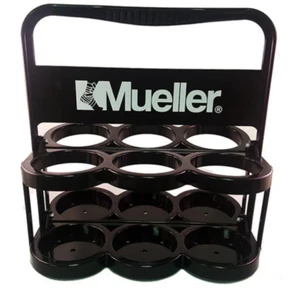 Mueller Black Plastic Collapsible Caddy 6 Pack Water Bottle Carrier - Picture 1 of 1