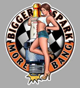 Pin Up Bougie / Spark Sticker vinyle laminé - Picture 1 of 1