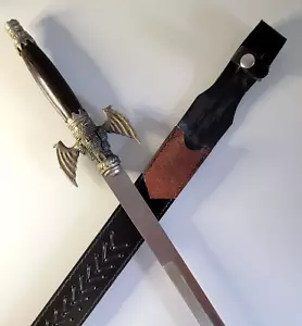 Bat Wing Castle Stainless Fantasy Sword Sharp w/Sheath 33.5" Overall Length - Picture 1 of 18