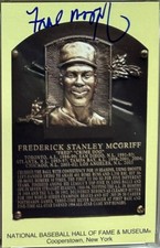 Fred McGriff Autographed HOF Plaque Postcard Braves Yellow Autograph Tristar COA