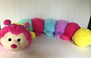 4ft Jumbo Caterpillar Plush Stuffed Rainbow Pillow Super Soft NEW by This & That