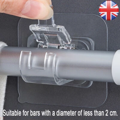 Nail Free Adjustable Curtain Rod Clip Self Adhesive Curtain Holder Hook 2-48X - Image 1 of 4