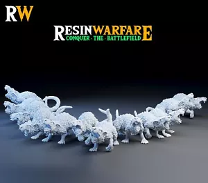 GIANT RODENT RATS x12, DnD Wargames Fantasy Ratmen Dire Rat Miniature - Picture 1 of 1