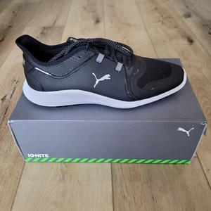 Puma Men's Ignite Fasten8 Water Proof Golf Shoes. Black/White- New - Picture 1 of 7